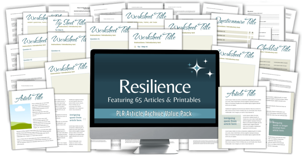 Resilience Articles And Printables Archive Value Pack