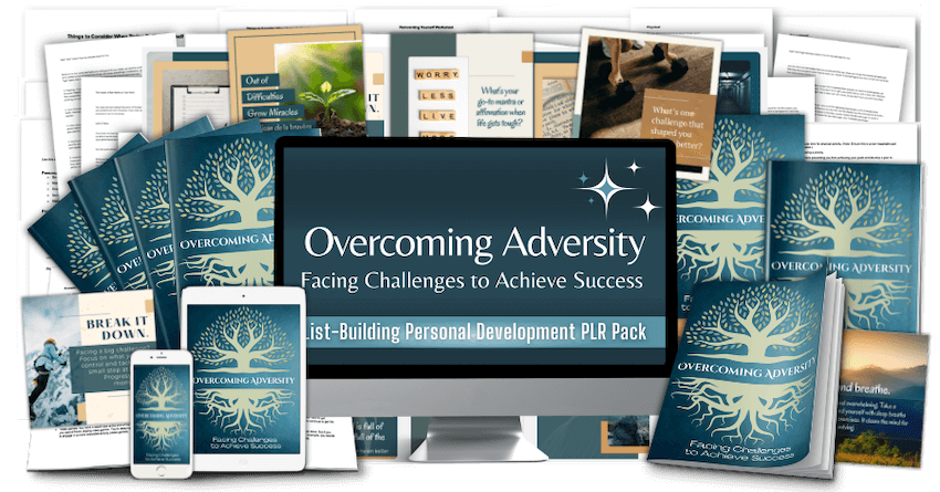 Overcoming Adversity PLR Archive Value Pack composite marketing image