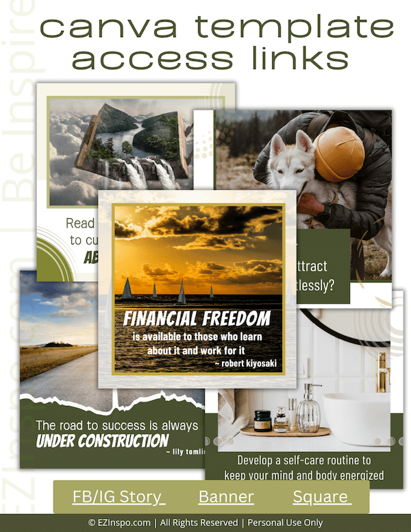 MindsetMakeover_AccessLinks Mindset Social Media PLR Pack - Canva Access Links marketing image