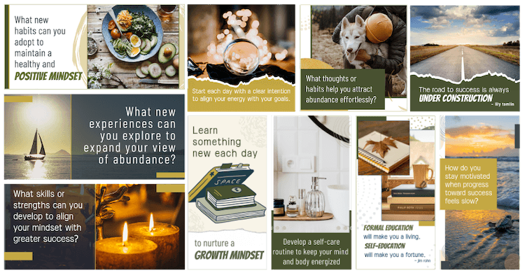 MindsetMakeover_SMP_samplegraphics_2 Mindset Social Media PLR sample social media graphics marketing image v2