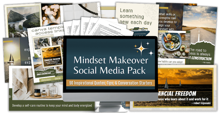 30-Day Mindset Social Media PLR pack - composite marketing image