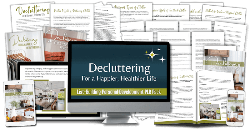 Decluttering PLR List-Building Pack - marketing mockup image