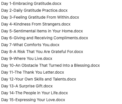 GratitudeChallenge_EmailTopics_1-15 Gratitude Challenge PLR email topics 1-15 marketing image
