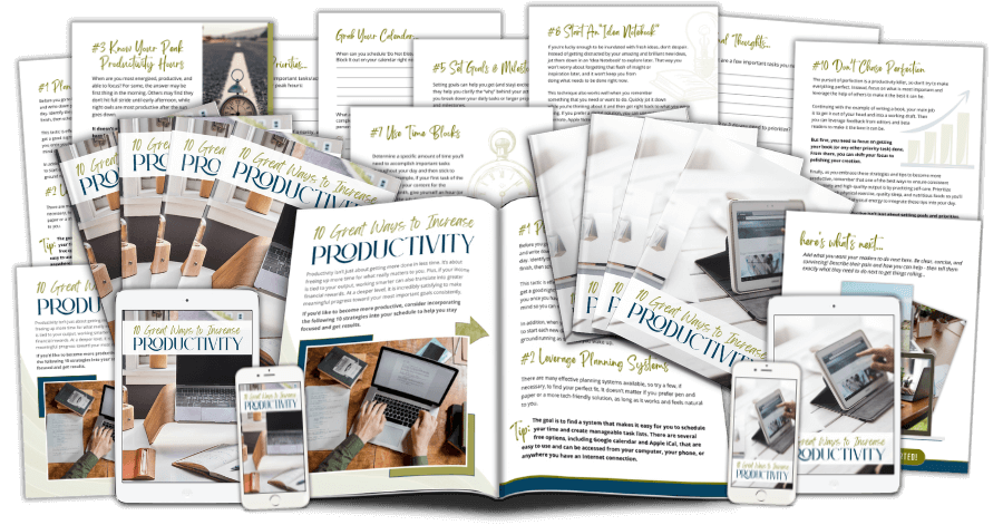 Free_IncreaseProductivity_Mockup Free Productivity PLR Sample Pack composite marketing image