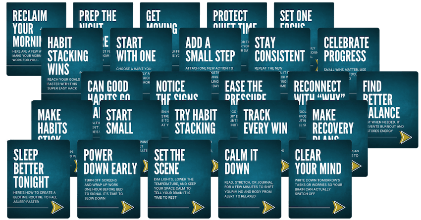 DailyRoutinePLR_IGCarousels_composite Design Your Day Daily Routine PLR IG Carousel Canva Templates composite marketing image