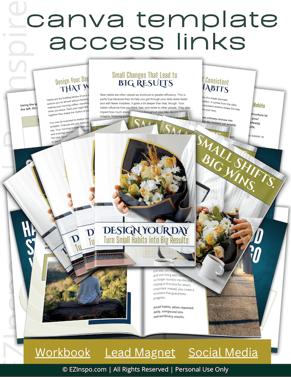 DesignYourDay_AccessLinks Design Your Day Daily Routine PLR Canva Access Links - marketing image