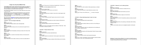 DesignYourDay_SocialMedia Design Your Day Daily Routine PLR Social Media posts marketing image - .docx format