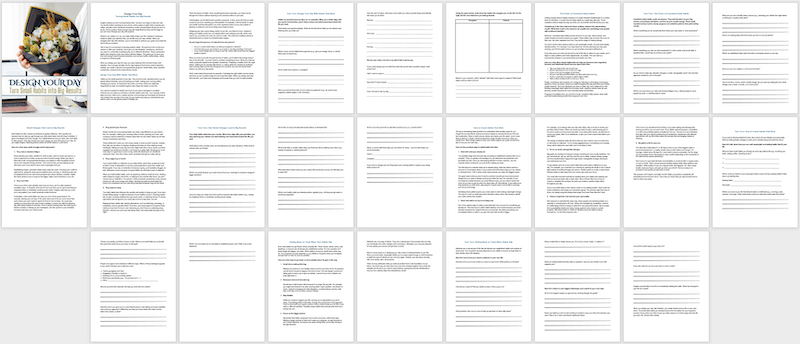 DesignYourDay_Word Design Your Day Daily Routine PLR interactive workbook Word .docx format - marketing image