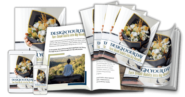 DesignYourDay_ecovers_v1 Design Your Day Daily Routine PLR Workbook ecovers v1 - marketing image