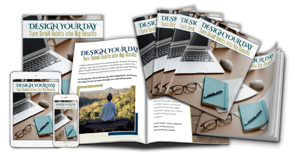 DesignYourDay_ecovers_v2 Design Your Day Daily Routine PLR Workbook ecovers v2 - marketing image