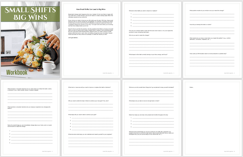 SmallShifts_Word Small Shifts. Big Wins. PLR Lead Magnet - Word .docx format - marketing image