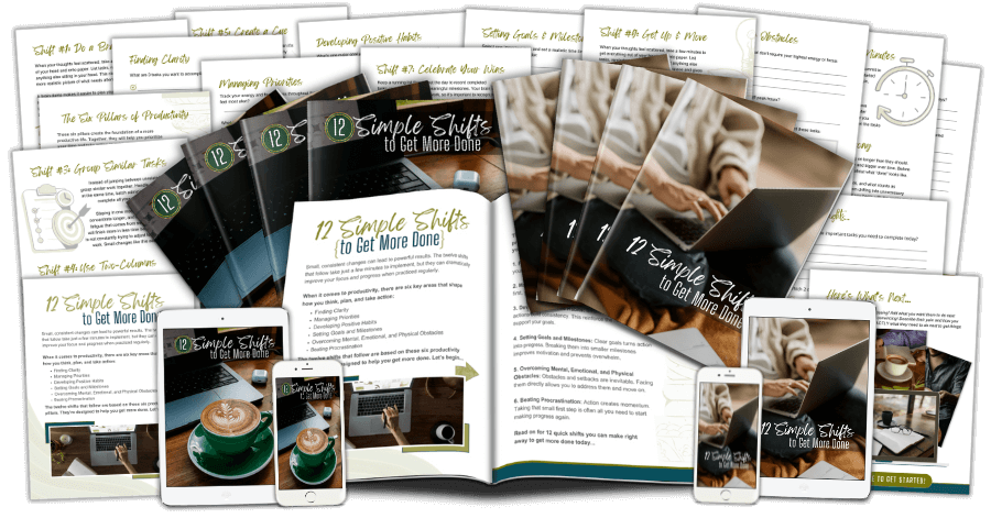 Free Productivity Shifts PLR Lead Magnet Kit composite marketing image