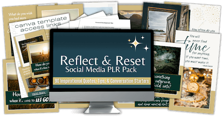 Reflect & Reset 30-Day Social Media PLR Pack composite marketing image - small
