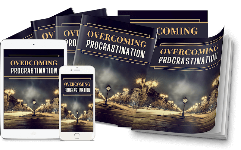 Overcoming Procrastination PLR Report ecovers V1 marketing image