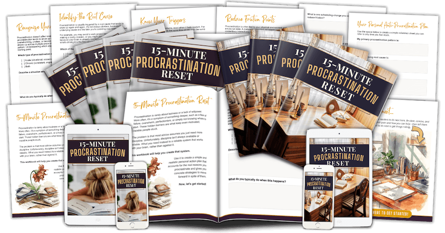 Free 15-Minute Procrastination Reset PLR pack