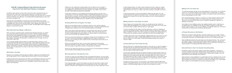 Self-Care PLR Establishing Effective Daily Routines Article marketing image