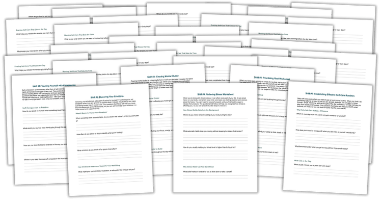 Self-Care PLR Worksheets marketing mockup image