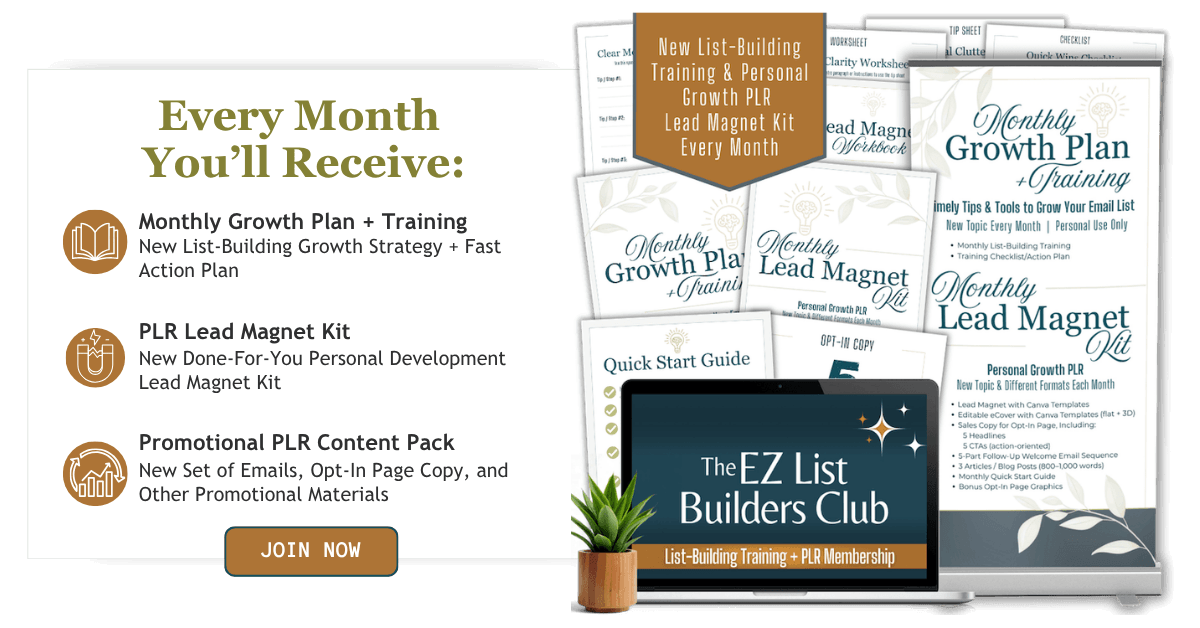 EZ List Builders Club composite marketing image