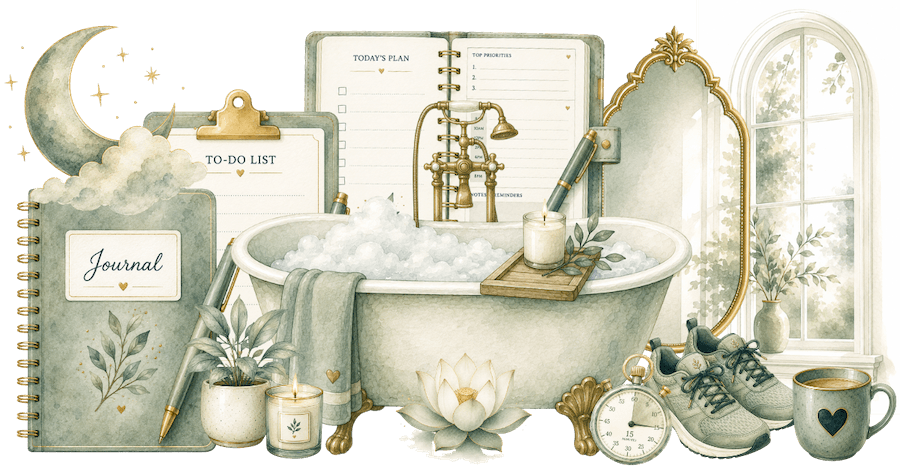EZI_SelfCare_Graphics_mockup EZInspo Self-Care PLR Graphics marketing mockup
