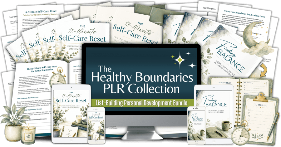 Healthy Boundaries PLR Collection marketing mockup image
