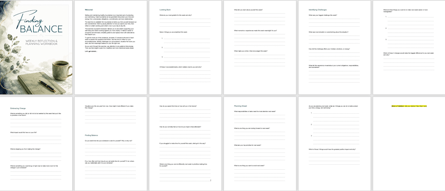 FindingBalance_Workbook_docxfile Finding Balance PLR Workbook marketing image