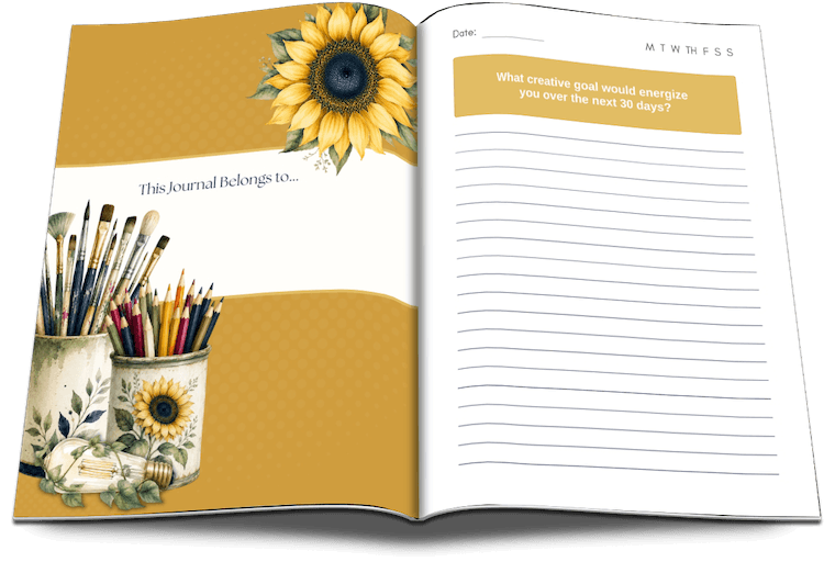 Creativity PLR Challenge Journal inside view marketing image