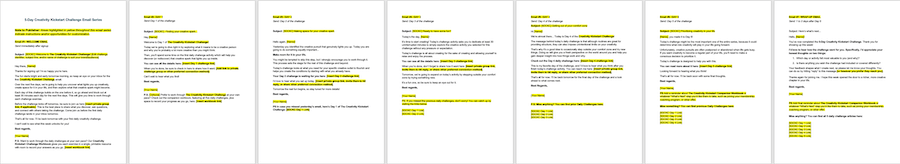 Creativity PLR Challenge Email Series