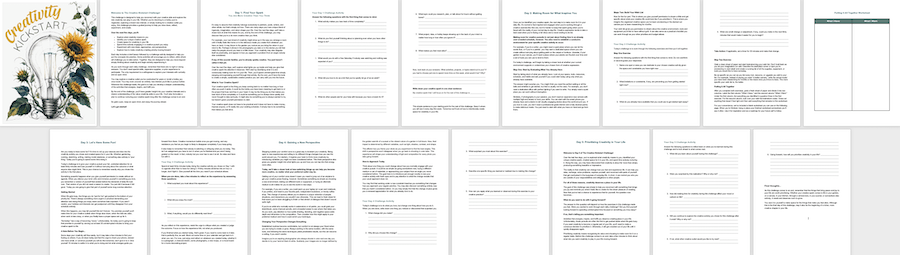 Creativity PLR Challenge Workbook marketing image
