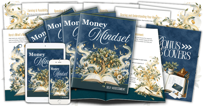 EZLBC_MoneyMindset_composite Money Mindset Makeover PLR Lead Magnet Kit composite marketing image